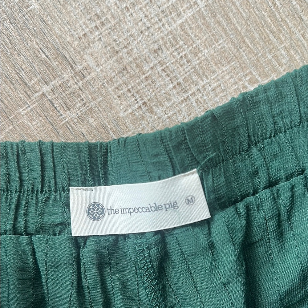 The Impeccable Pig Green Skater Mini Skirt - Picture 2 of 4